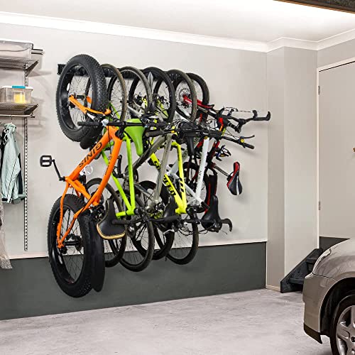 Ultrawall Fahrradhalterung, Wandmontage für bis zu 6 Fahrräder, Schwarz, bis 300 Pfund.