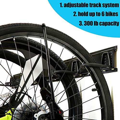 Ultrawall Fahrradhalterung, Wandmontage für bis zu 6 Fahrräder, Schwarz, bis 300 Pfund.