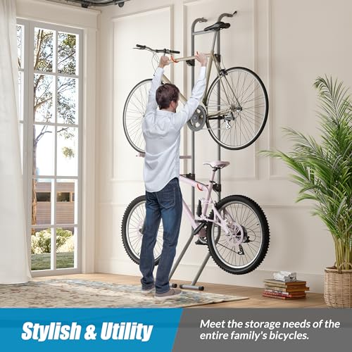Suchtale 2 Bike Rack für Garage, vertikaler Fahrradständer, Wandmontage, einstellbar für Mountainbikes