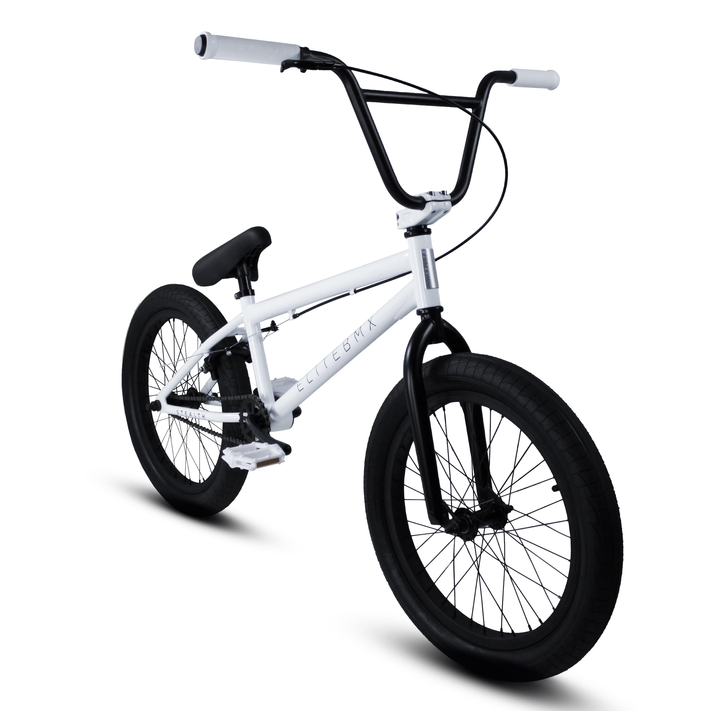 Elite BMX Fahrräder - Freestyle Trick BMX in zwei Modellen, Stealth (20") & Pee-Wee (16") (20", Weiß)