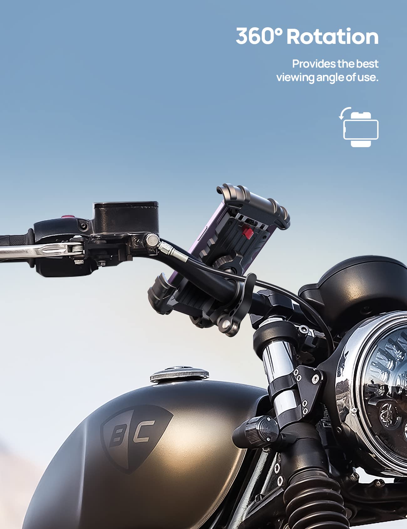 Lamicall Fahrrad Handyhalterung - für iPhone 15 Pro Max/Plus, 14 Pro Max, S9, S10 und mehr